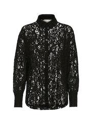 Kaffe Kanelly Lace Collared Black Shirt - Image 5 of 6