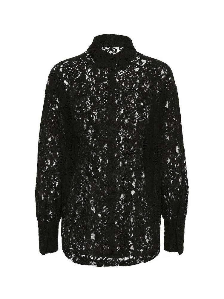 Kaffe Kanelly Lace Collared Black Shirt - Image 6 of 6