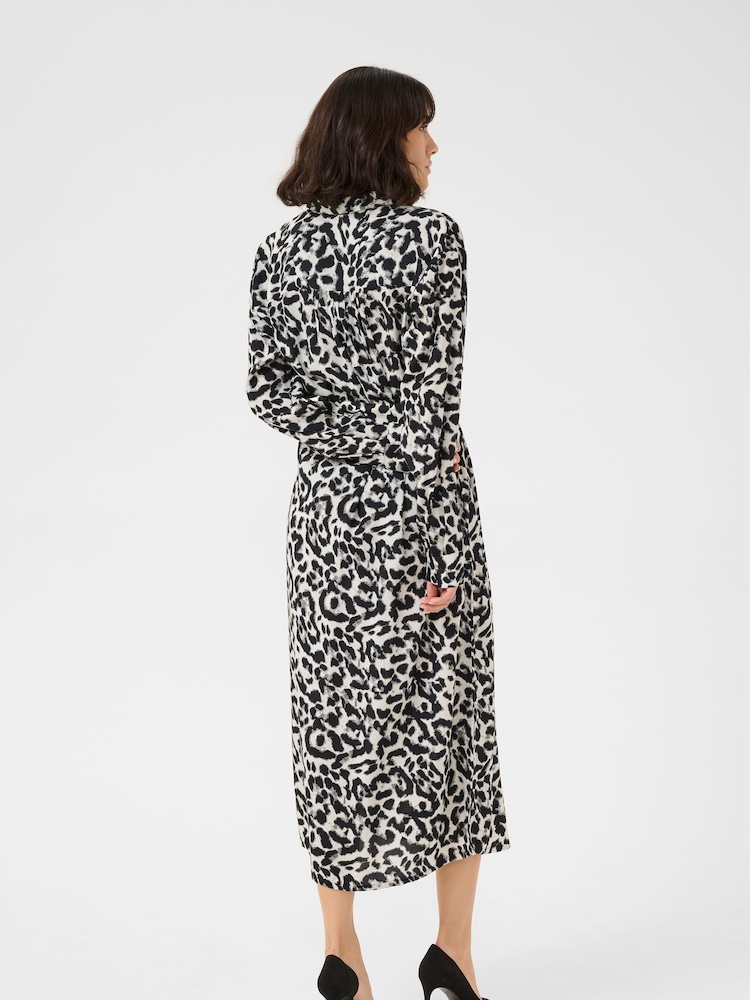 Kaffe KAalice Maxi Length Belted Shirt Dress - Image 2 of 5