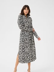 Kaffe KAalice Maxi Length Belted Shirt Dress - Image 3 of 5