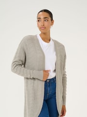 Kaffe Grey KAemria Long Open Front Cardigan - Image 1 of 6