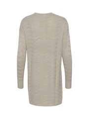 Kaffe Grey KAemria Long Open Front Cardigan - Image 5 of 6