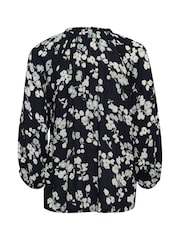Kaffe KAtine 3/4 Sleeves V-Notch Neck Blouse - Image 4 of 4