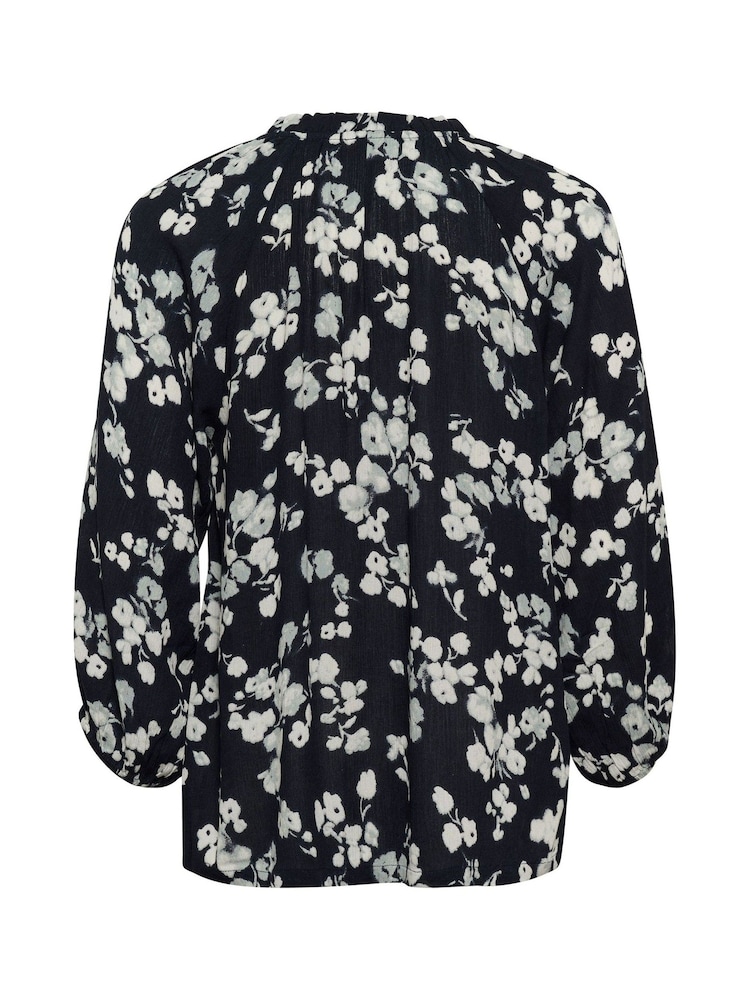 Kaffe KAtine 3/4 Sleeves V-Notch Neck Blouse - Image 4 of 4