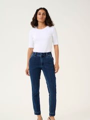 Kaffe Slim Fit Blue KAlea Cropped Length Jeans - Image 3 of 6