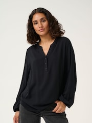 Kaffe KAmathilde Notch Neck Long Sleeve Blouse - Image 1 of 5
