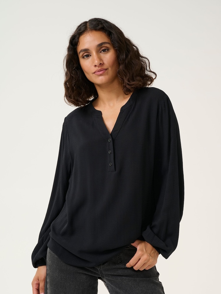 Kaffe KAmathilde Notch Neck Long Sleeve Blouse - Image 1 of 5