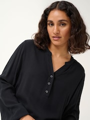 Kaffe KAmathilde Notch Neck Long Sleeve Blouse - Image 3 of 5