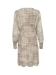 Kaffe Grey KAtrinike V-Neck Long Sleeve Dress - Image 4 of 4