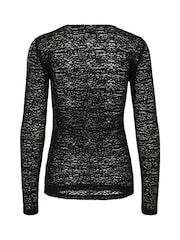 Kaffe KAlinda Lace Long Sleeve Black T-Shirt - Image 6 of 6