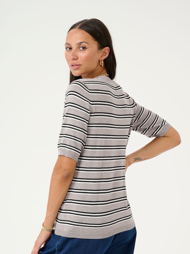 Kaffe Lizza Striped Knit Top - Image 2 of 6