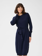 Kaffe KAlizza Belted Knee Length Knit Dress - Image 1 of 5