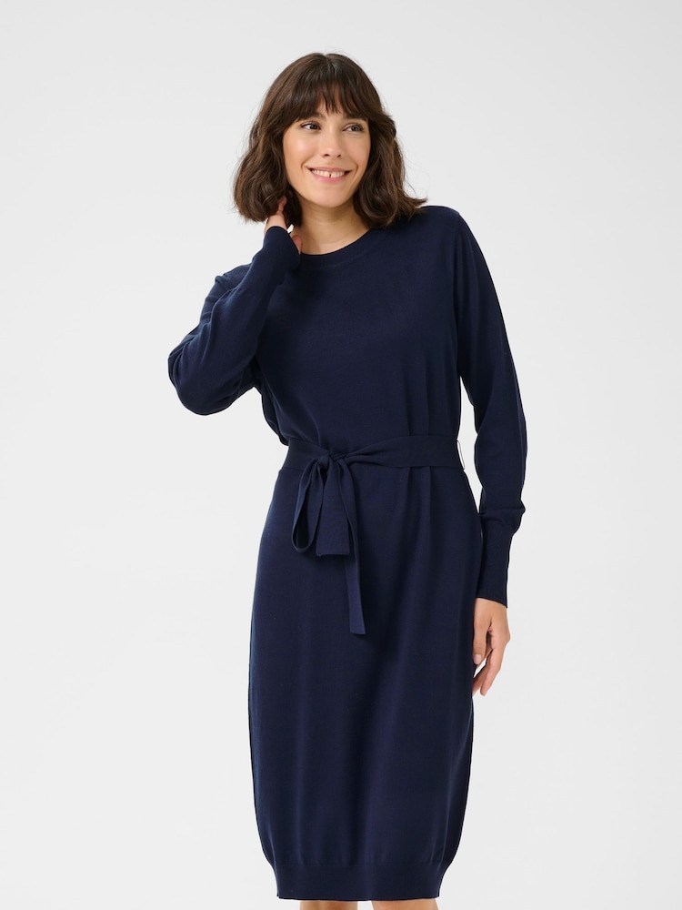 Kaffe KAlizza Belted Knee Length Knit Dress - Image 1 of 5