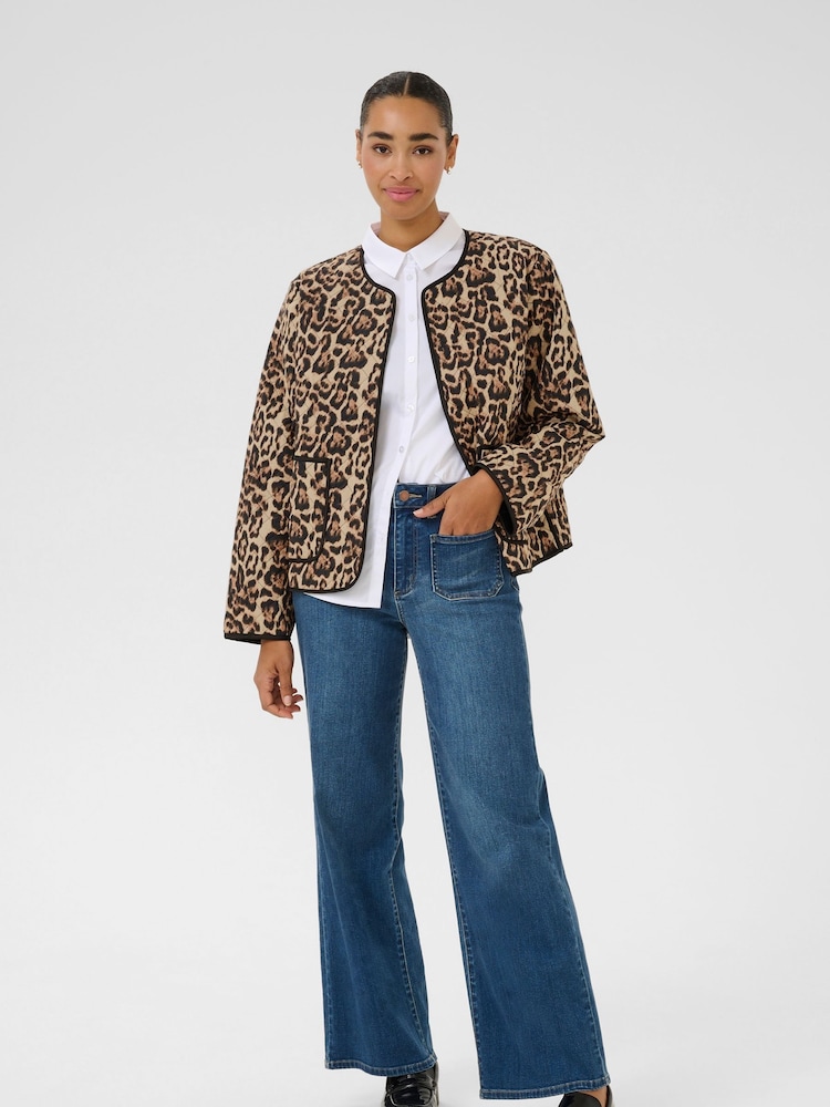 Kaffe KAvalia Open Front Round Neck 100% Cotton Jacket - Image 2 of 4