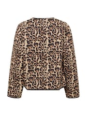 Kaffe KAvalia Open Front Round Neck 100% Cotton Jacket - Image 4 of 4