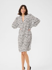 Kaffe Loose Fit KAmathilde V-Notch Neck Black Dress - Image 2 of 4