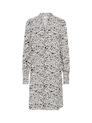 Kaffe Loose Fit KAmathilde V-Notch Neck Black Dress - Image 3 of 4