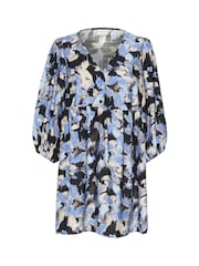 Kaffe KAvictoria V-Neck Puff Sleeve Black Tunic - Image 5 of 6