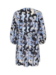 Kaffe KAvictoria V-Neck Puff Sleeve Black Tunic - Image 6 of 6