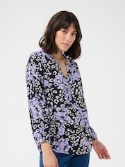 Kaffe KAjanne V-Notch Neck 3/4 Sleeve Blouse - Image 1 of 5