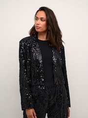 Kaffe Kanicole Sequined Black Blazer - Image 1 of 6