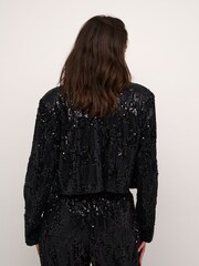 Kaffe Kanicole Sequined Black Blazer - Image 2 of 6