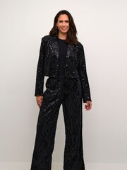 Kaffe Kanicole Sequined Black Blazer - Image 3 of 6