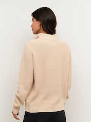 Kaffe Lioa Half Zip Knitted Pullover White Jumper - Image 2 of 5
