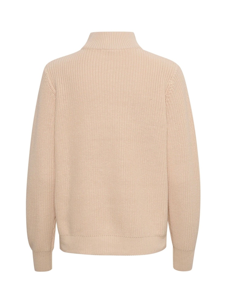 Kaffe Lioa Half Zip Knitted Pullover White Jumper - Image 5 of 5