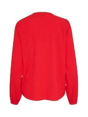 Kaffe KAlinda Smock Yoke V-Notch Neck Blouse - Image 5 of 5