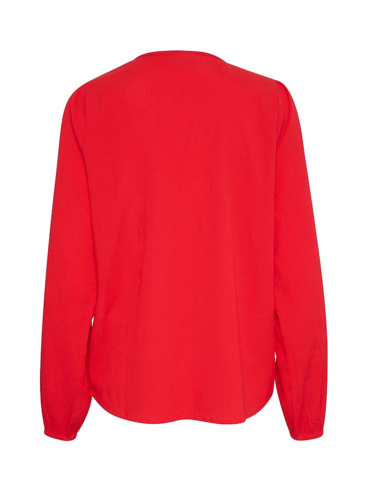 Kaffe KAlinda Smock Yoke V-Notch Neck Blouse - Image 5 of 5
