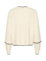 Kaffe Relaxed Fit KAvilli Round Neck Pullover Cream Jumper - Image 6 of 6
