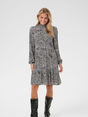 Kaffe KAriani Long Sleeve Above Knee Black Dress - Image 2 of 6