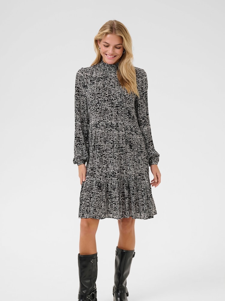 Kaffe KAriani Long Sleeve Above Knee Black Dress - Image 2 of 6 Kaffe KAriani Long Sleeve Above Knee Black Dress - Image 2 of 6