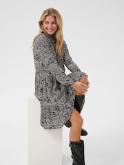 Kaffe KAriani Long Sleeve Above Knee Black Dress - Image 4 of 6
