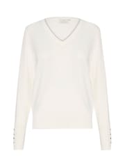 Kaffe Lizza V-Neck Buttoned Cuffs Jumper - Image 4 of 5