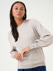 Kaffe Lizza Crew Neck Button Cuff Pullover Blouses - Image 4 of 6