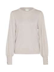Kaffe Lizza Crew Neck Button Cuff Pullover Blouses - Image 5 of 6