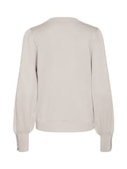 Kaffe Lizza Crew Neck Button Cuff Pullover Blouses - Image 6 of 6