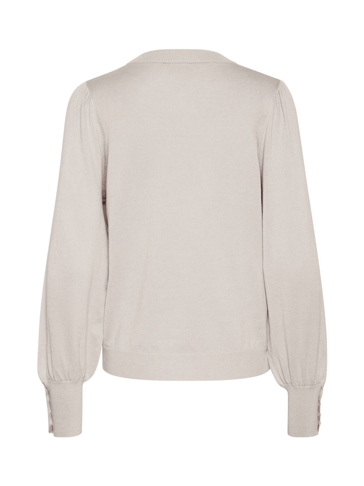 Kaffe Lizza Crew Neck Button Cuff Pullover Blouses - Image 6 of 6