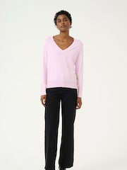 Kaffe Lizza V-Neck Buttoned Cuffs Jumper - Image 3 of 6
