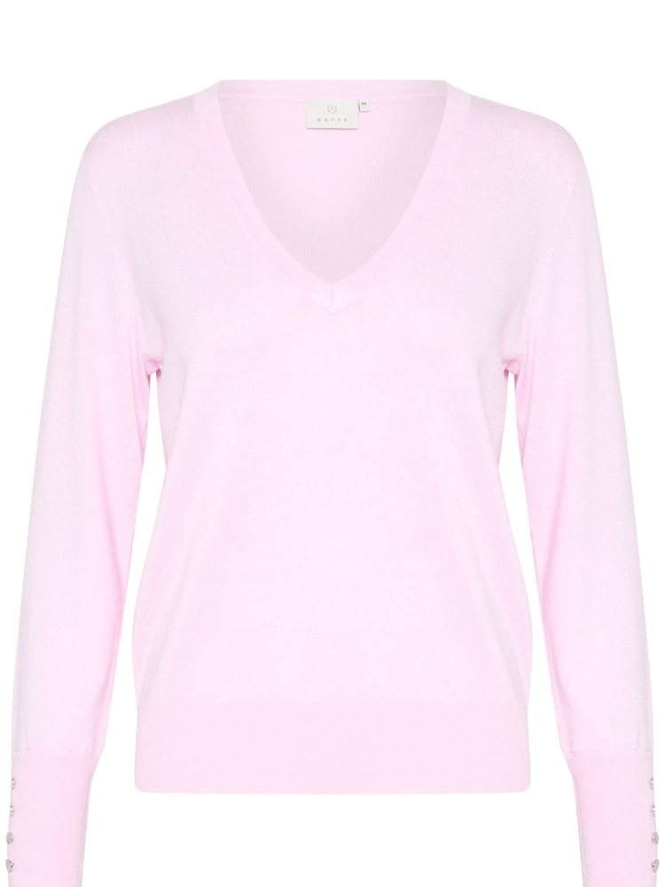 Kaffe Lizza V-Neck Buttoned Cuffs Jumper - Image 5 of 6