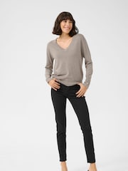 Kaffe Lizza V-Neck Buttoned Cuffs Jumper - Image 2 of 5