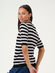 Kaffe Lizza Striped Knit Top - Image 2 of 6