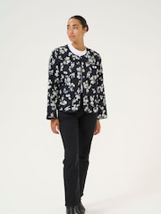 Kaffe KAvalia Open Front Round Neck 100% Cotton Jacket - Image 2 of 6