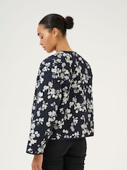 Kaffe KAvalia Open Front Round Neck 100% Cotton Jacket - Image 3 of 6