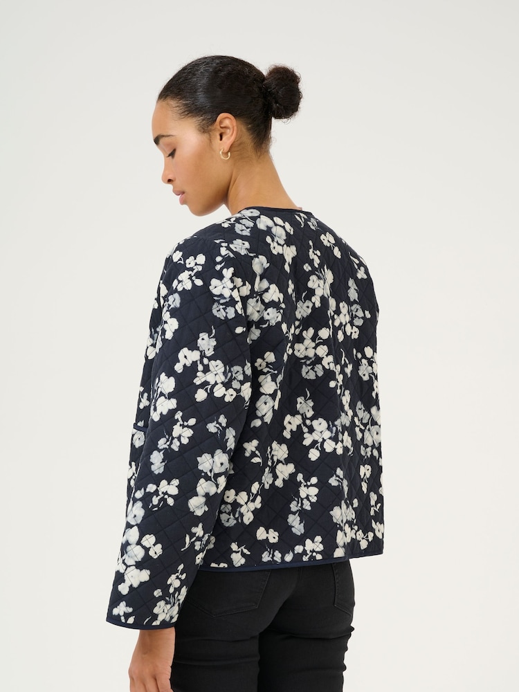 Kaffe KAvalia Open Front Round Neck 100% Cotton Jacket - Image 3 of 6