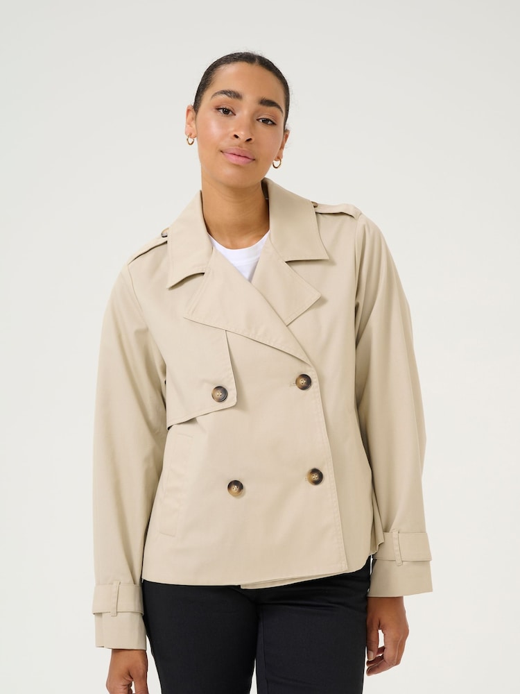 Kaffe Grey KApatricia Double Breasted Jacket - Image 1 of 6