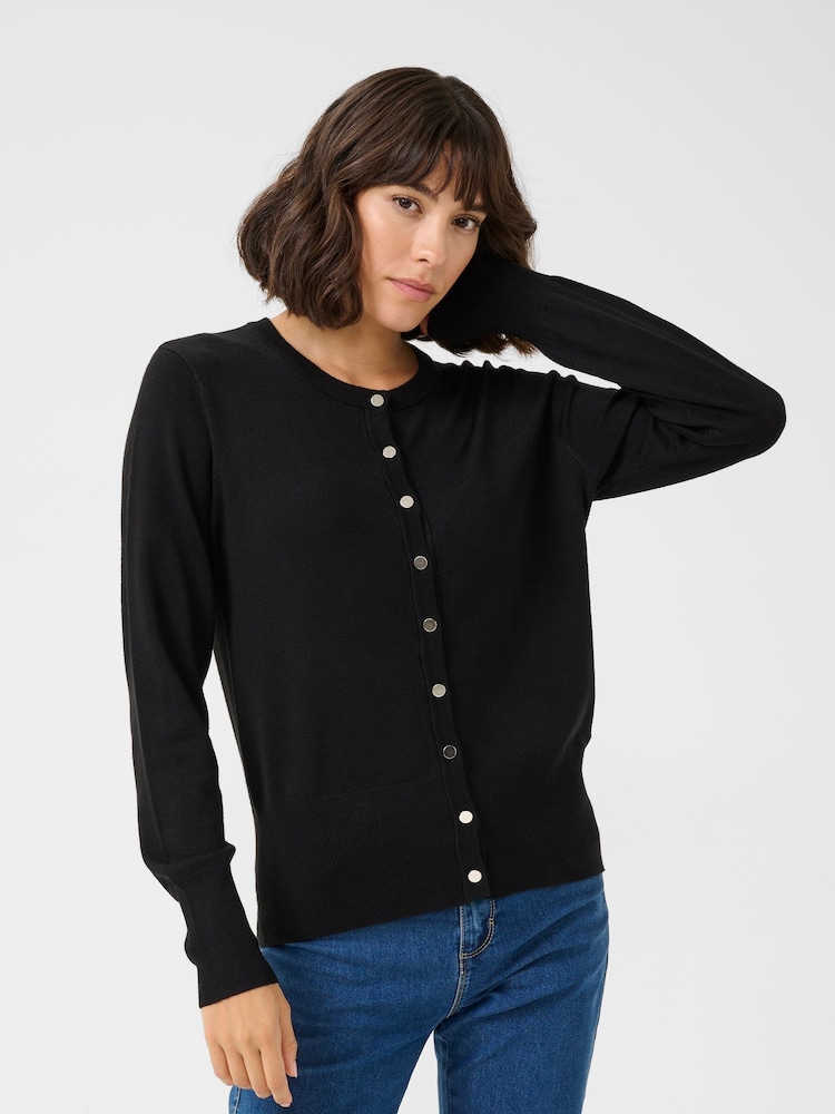 Kaffe KAlizza Round Neck Button Cardigan - Image 1 of 5
