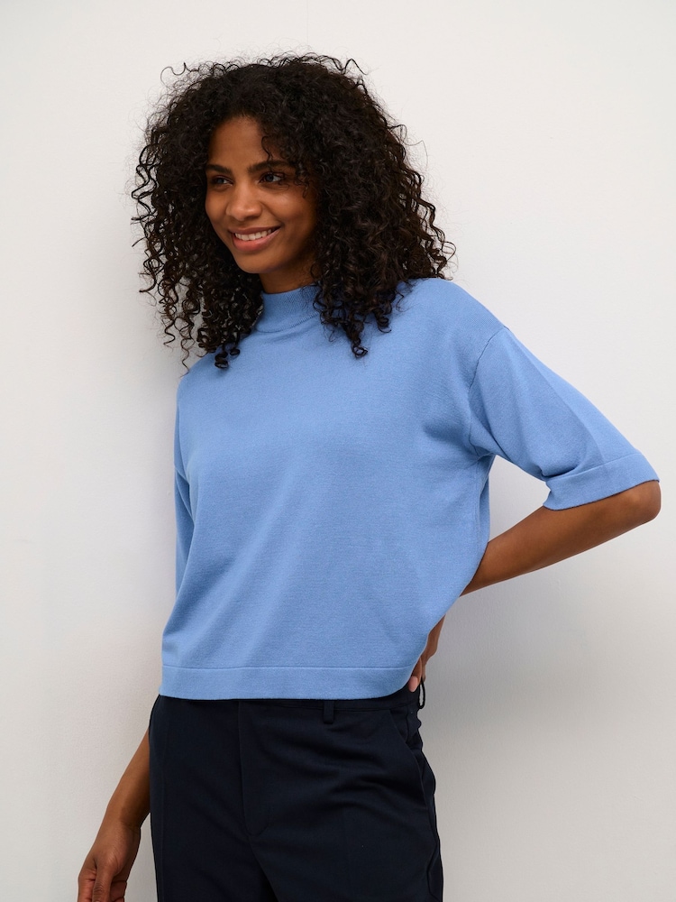 Kaffe KAlizza Turtleneck Half Sleeve Pullover Jumper - Image 2 of 6